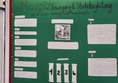 Informationsplakat über die Hospizbewegung und Sterbebegleitung